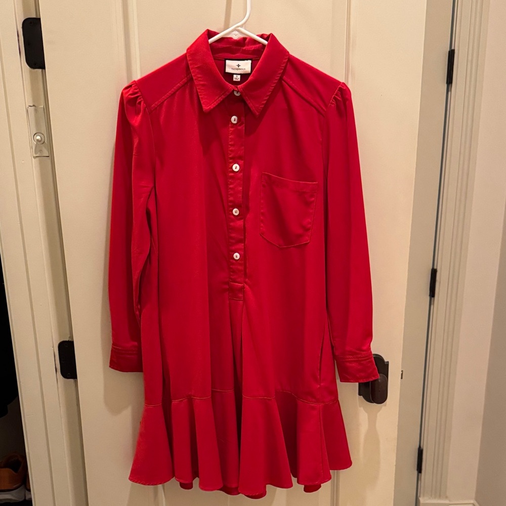 Tuckernuck red crepe Callahan t shirt dress